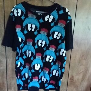 Warner Bros Black and Blue Cartoon Pattern Tee